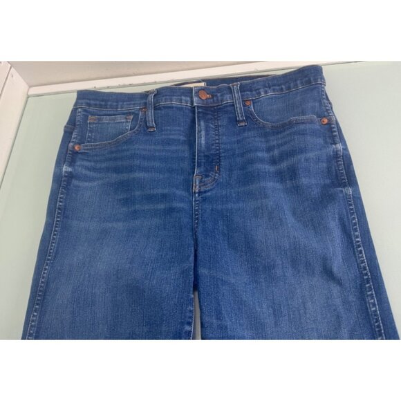 Madewell High Rise Skinny Women's Jeans 32T 32 Tall Raw Hem Stretch Dark Wash - Picture 11 of 14